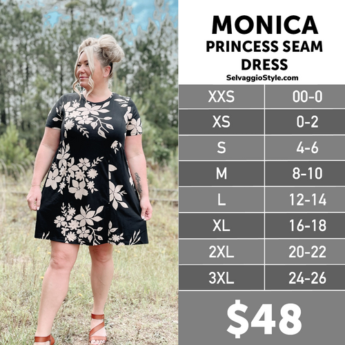 LuLaRoe Monica Princess Seam Dress Selvaggio Style