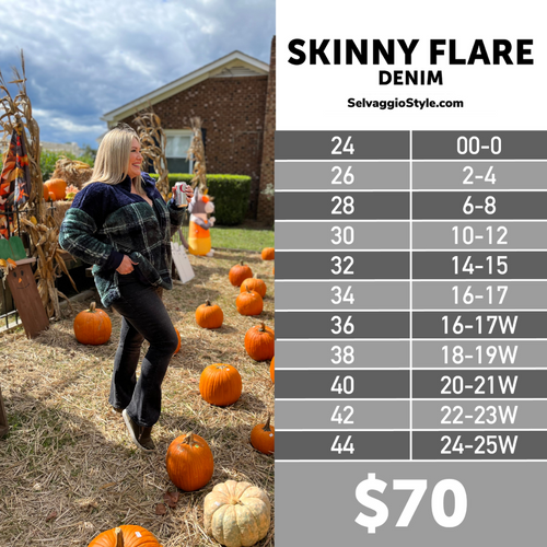 LuLaRoe Skinny Flare Denim Size Chart