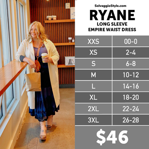 LuLaRoe Ryane Size Chart