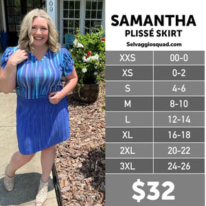 Here is the sizing chart for the Lularoe Julia Dress. This is a