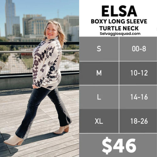 LuLaRoe Elsa Size Chart