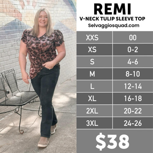 LuLaRoe Remi Size Chart