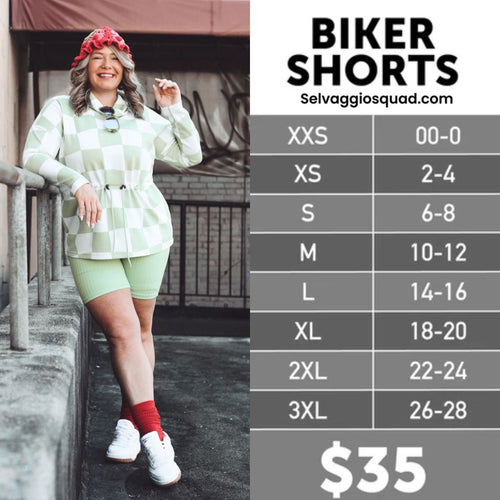 LuLaRoe Biker Shorts Size Chart