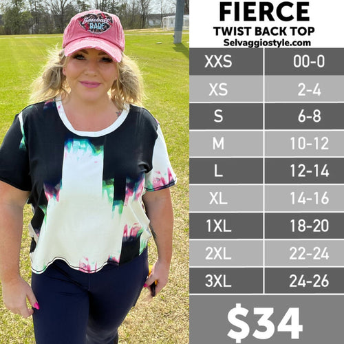 LuLaRoe Rise Fierce Size Chart