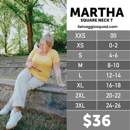 LuLaRoe Martha Size Chart