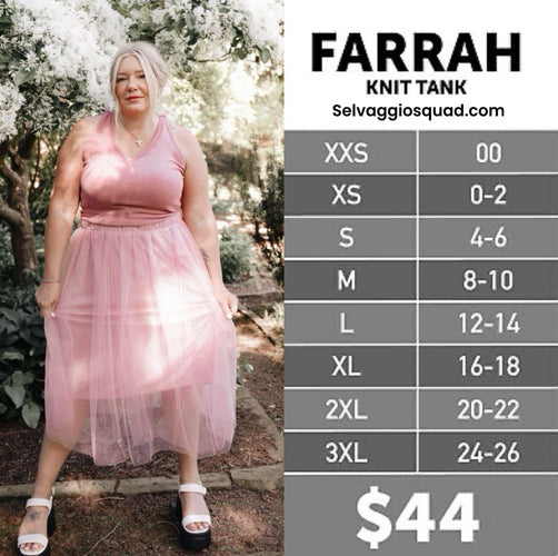 LuLaRoe Farrah Size Chart