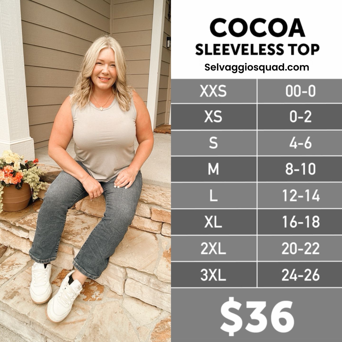 LuLaRoe Cocoa Size Chart