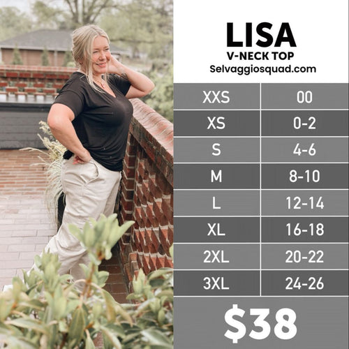 LuLaRoe Lisa Size Chart