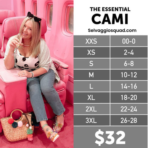 LuLaRoe Cami Size Chart