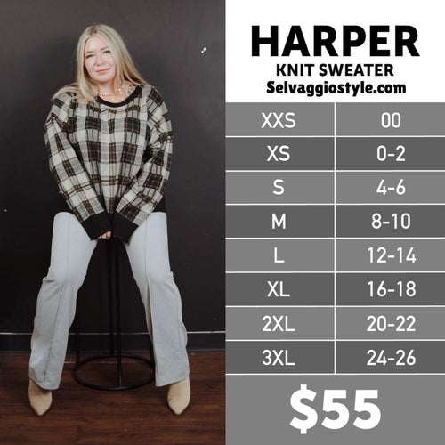 LuLaRoe Harper Size Chart