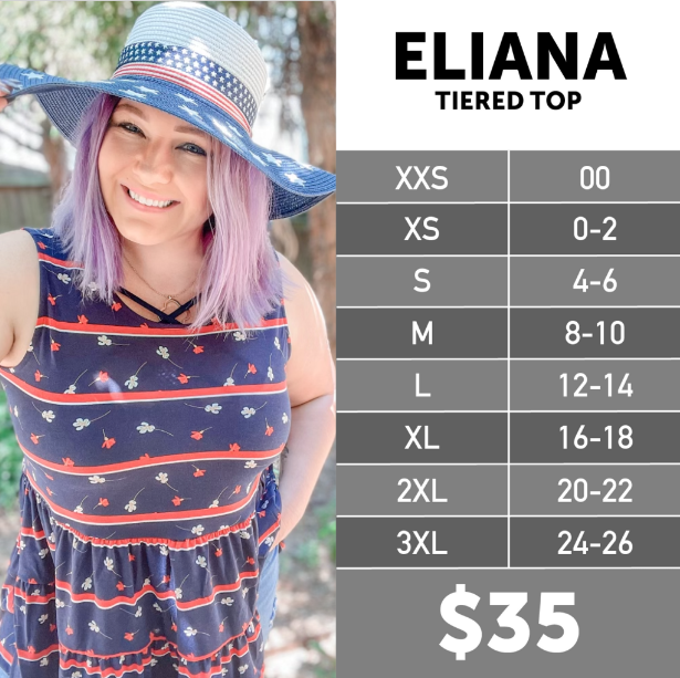 The LuLaroe Eliana Sleeveless Tiered Top