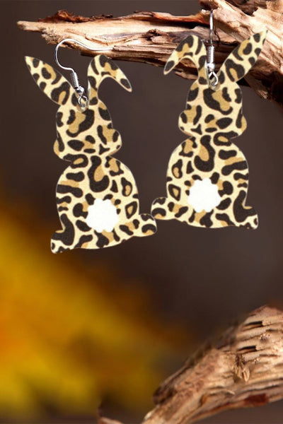 Leopard Rabbit Dangle Earrings