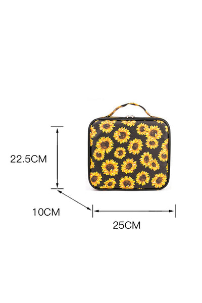 Sunflower Pattern Large Capacity Makeup Bag