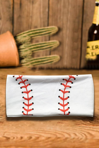 White Casual Baseball Element Hairband